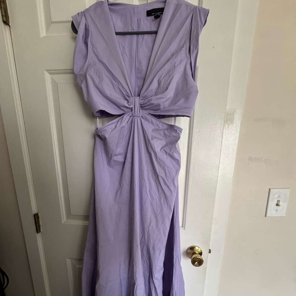 White House Black Market Purple Ruched Wrap Gown